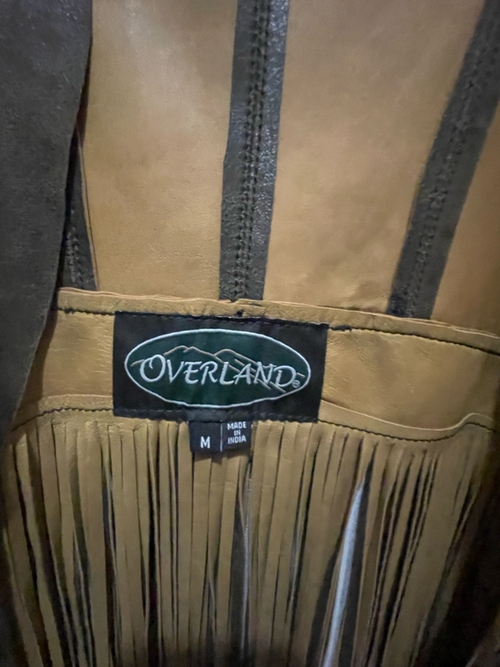 Overland Brown Suede Fringe Vest - genuine quality leather - Picture 2 of 3